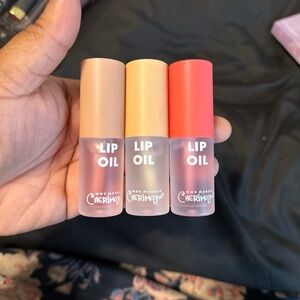 Lip Oil Trio — Peach, Nude & Coral